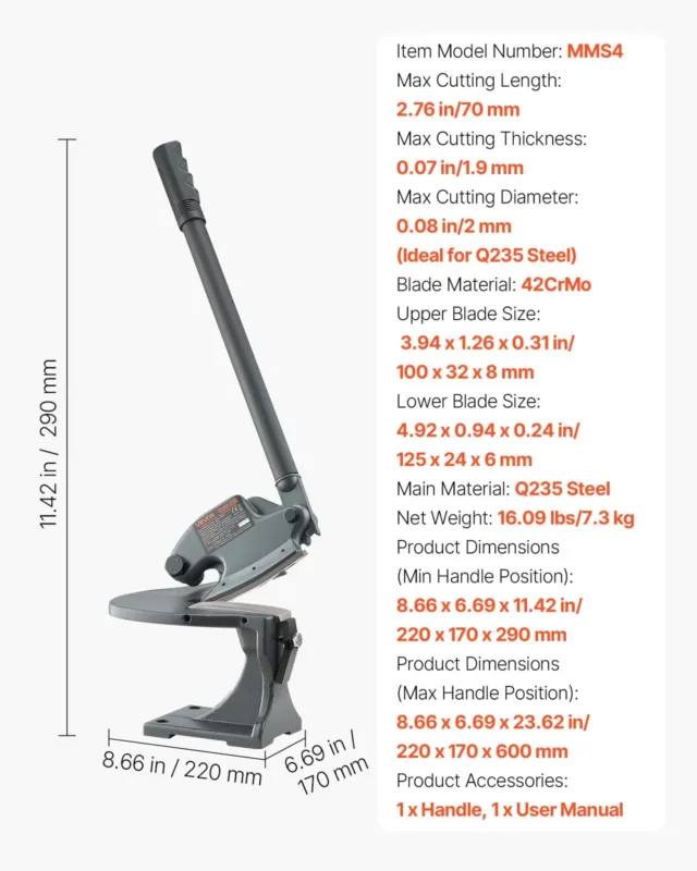 Lehtmetalli käärid, 1,9 mm, 7,01 cm