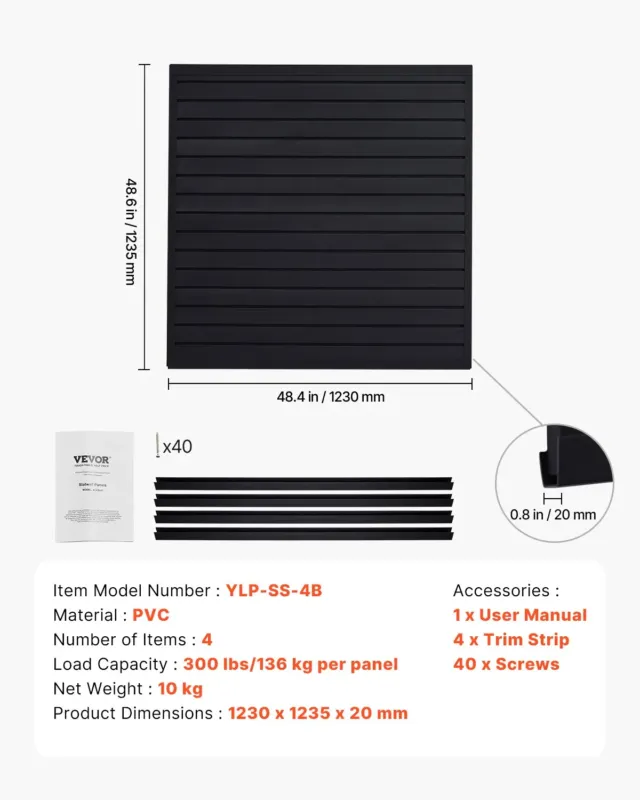 Liistudest seinapaneelid, 1,22 x 1,22 m, 136 kg