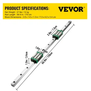 Lineaarne juhtrööbas 2 tk HGR20-1700mm lineaarne liugrööbas koos 1 tk — pilt 7