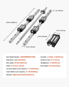 Lineaarrööpa juhikukomplekt, 2 tk, 600 mm — pilt 7