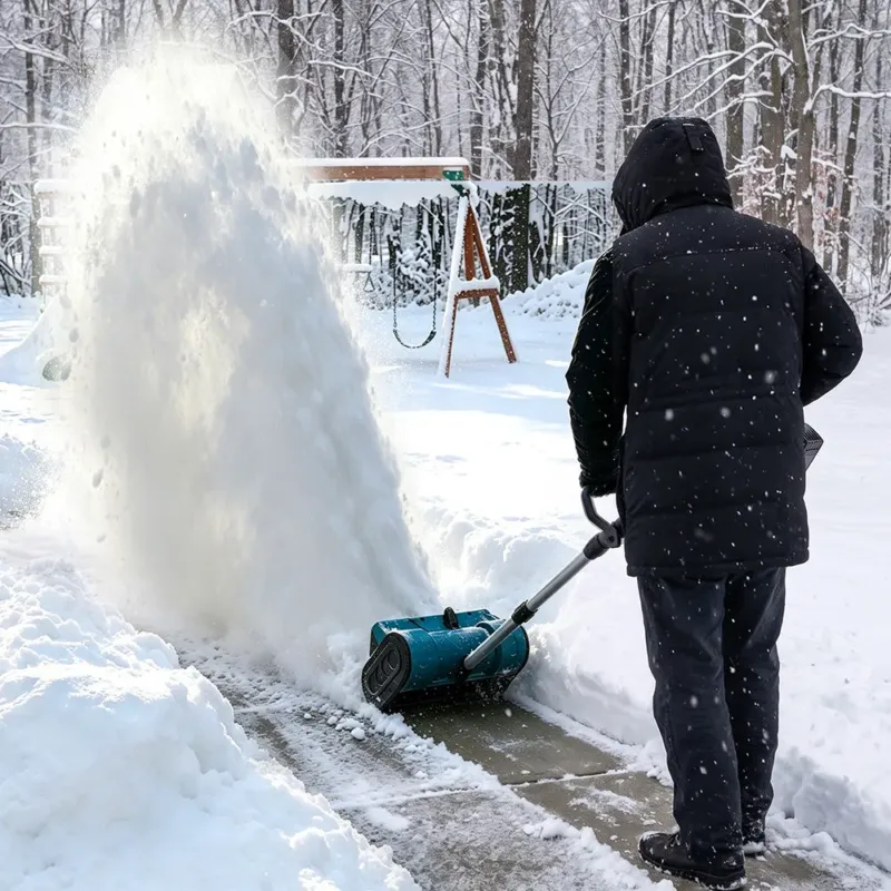 Lumepuhur, 2 akut 4.5 Ah ja laadija