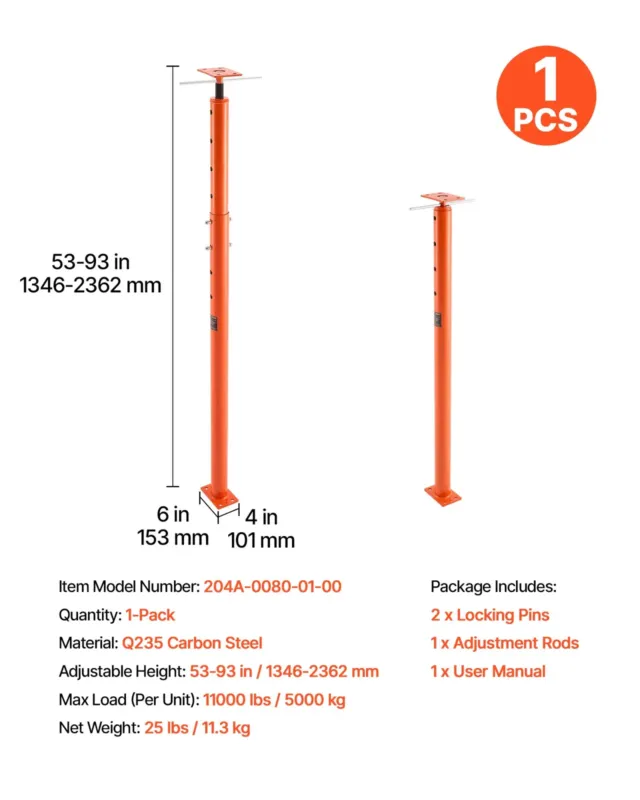 Maja põrandatõstuk, 236 cm, 8165 kg