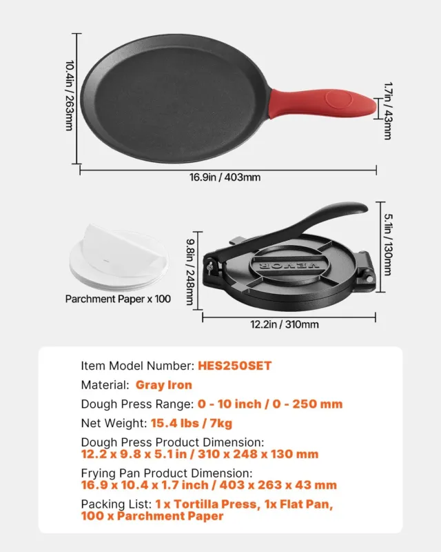 Malmist tortillapress 25 cm
