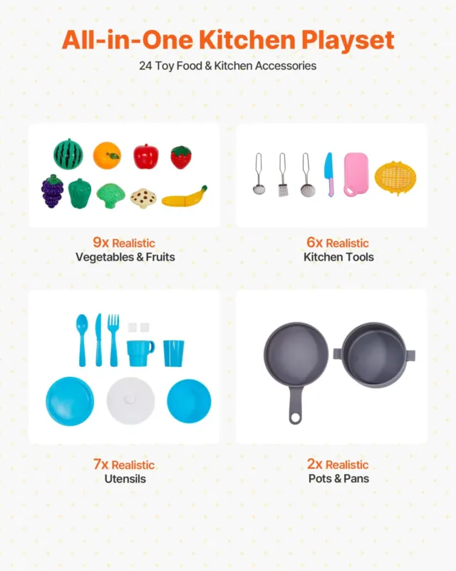 Mänguköök lastele, 88,6 x 31,8 x 90,4 cm, 14,4 kg