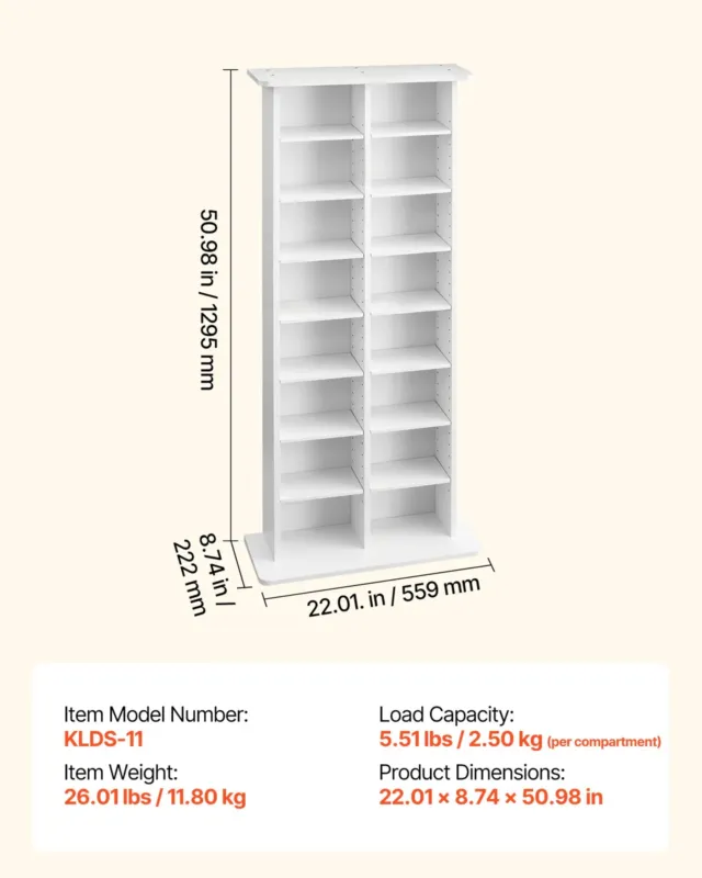 Meediakapp, 8 tasandit, 559 x 222 x 1295 mm