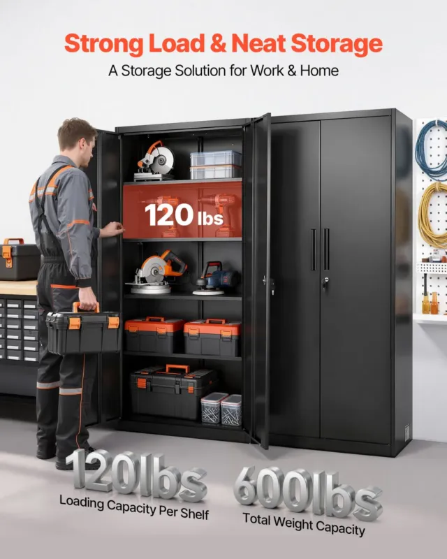 Metallist hoiukapp, 175 cm, 5 tasandit