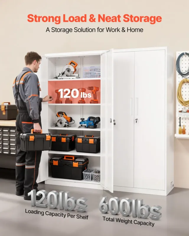Metallist hoiukapp, 175 cm, 5 tasandit