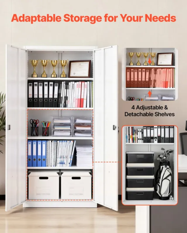 Metallist hoiukapp, 175 cm, 5 tasandit