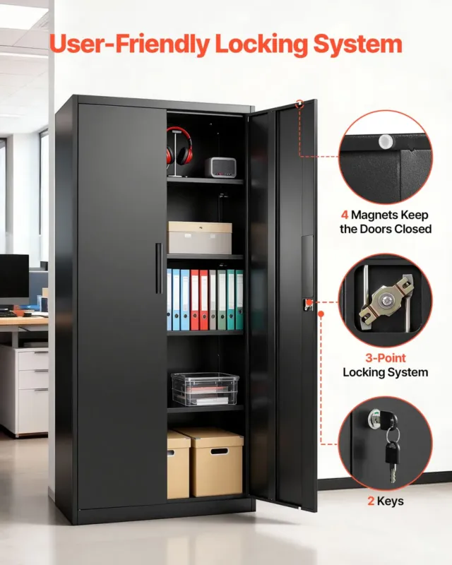 Metallist hoiukapp, 175 cm, 5 tasandit