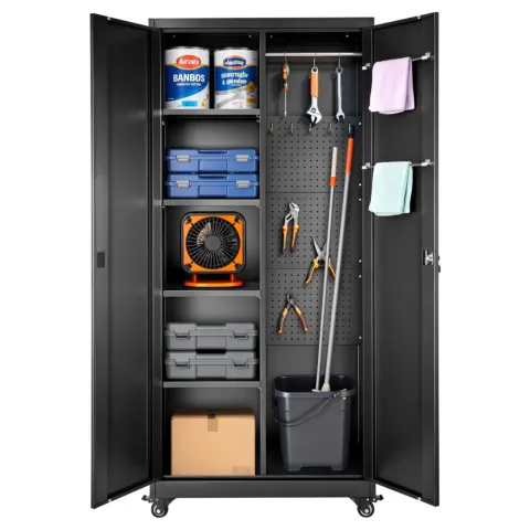 Metallist hoiukapp, 179,5 cm, 5 tasandit