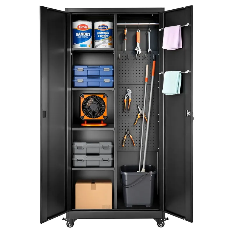 Metallist hoiukapp, 179,5 cm, 5 tasandit