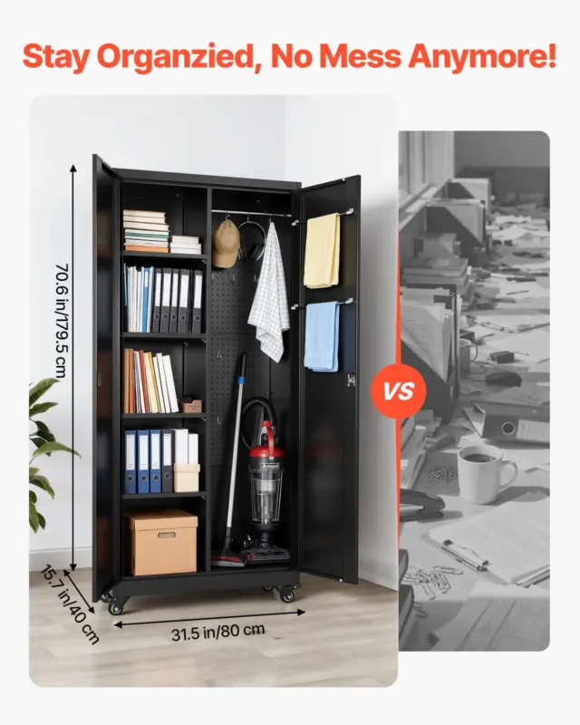 Metallist hoiukapp, 179,5 cm, 5 tasandit