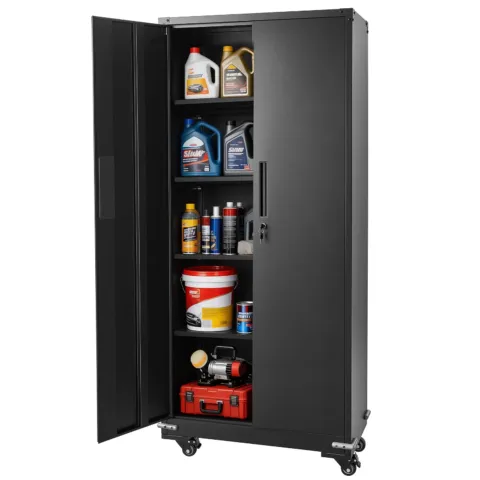 Metallist hoiukapp, 184,5 cm, 5 tasandit