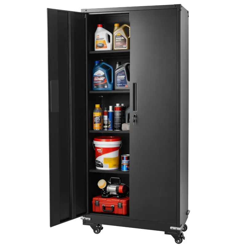 Metallist hoiukapp, 184,5 cm, 5 tasandit