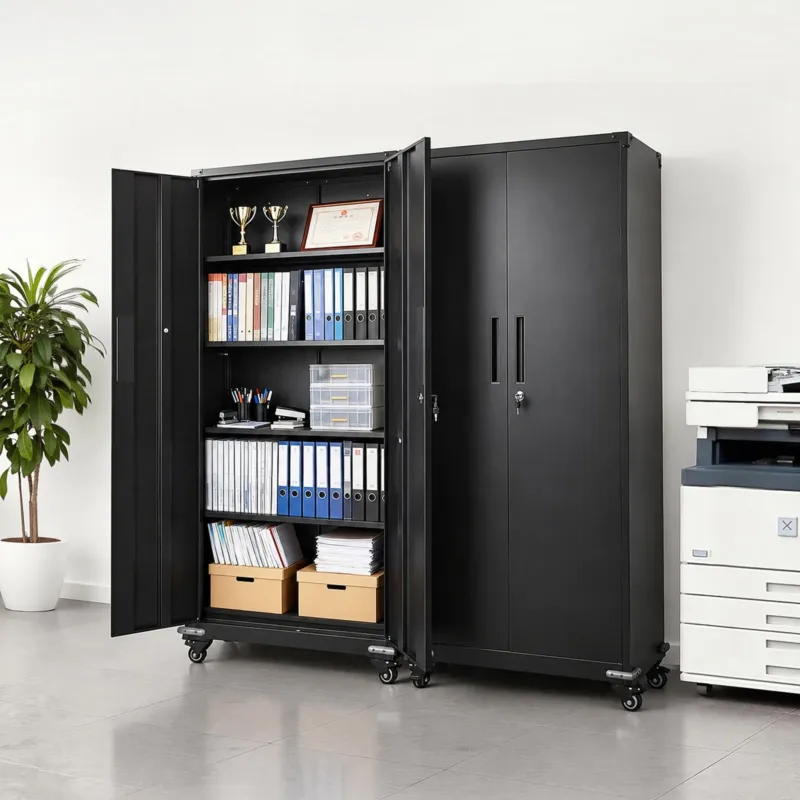 Metallist hoiukapp, 184,5 cm, 5 tasandit