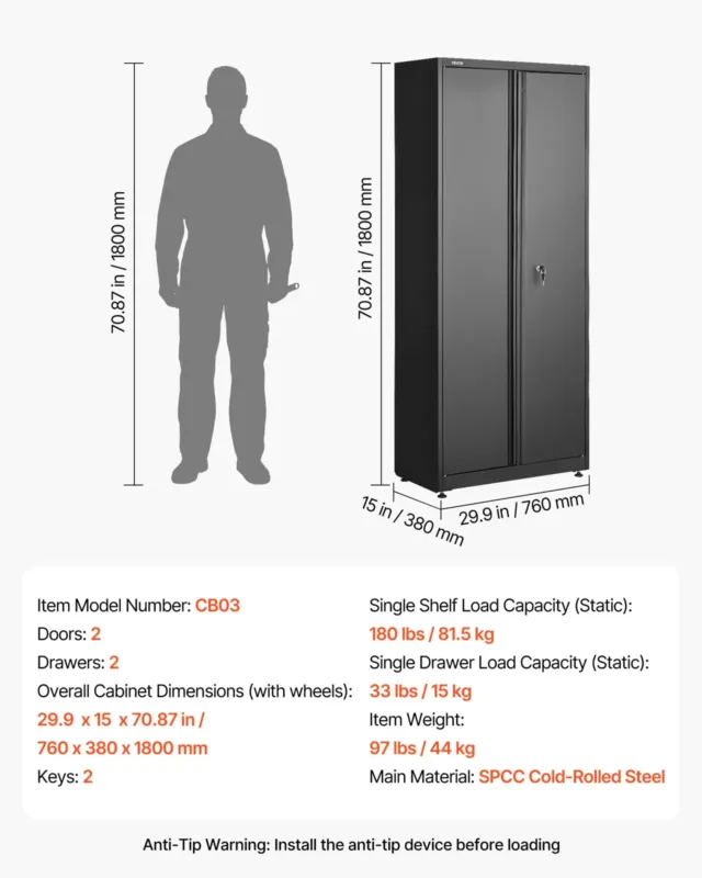 Metallist hoiukapp, 81,5 kg, 1800 mm