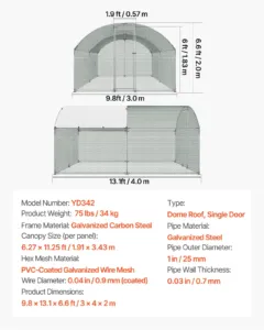 Metallist kanakuudi, 2,99 x 3,99 x 1,98 m, 2,54 cm — pilt 7