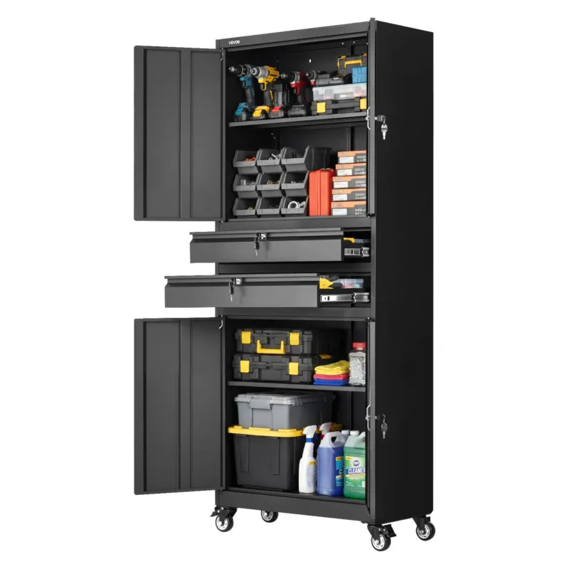 Metallist ratastega hoiukapp, 81,5 kg, 1905 mm
