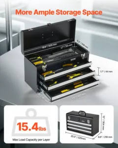Metallist tööriistakast, 52,1 cm, 8,1 kg — pilt 2