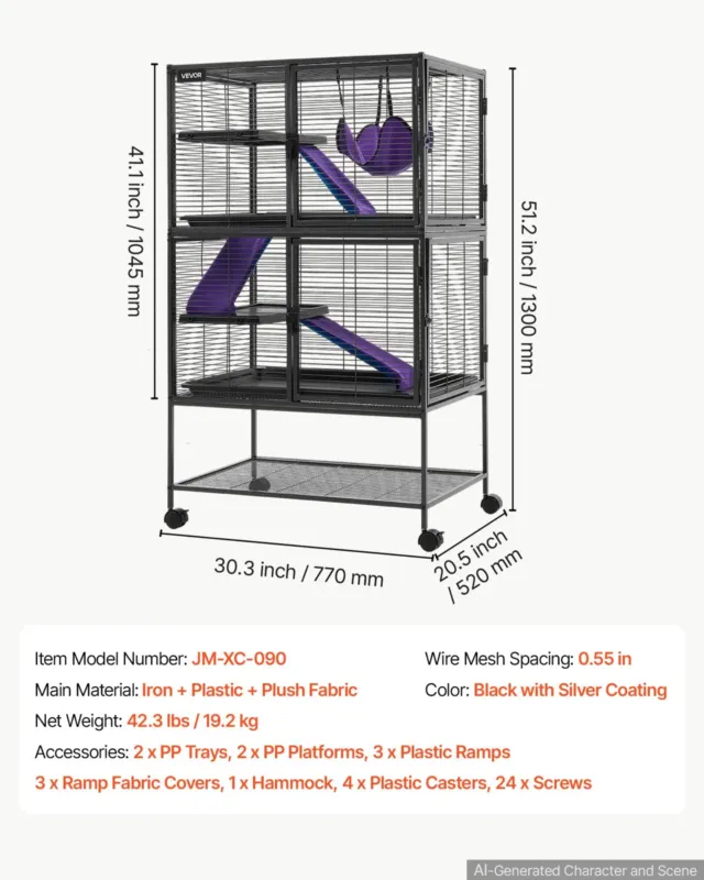 Metallist väikeloomade puur 130 cm