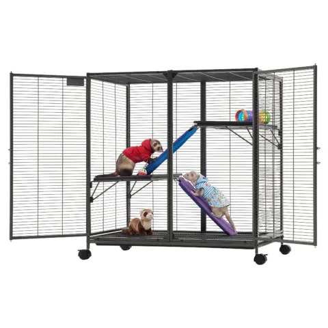 Metallist väikeloomade puur, 96 cm, 3 tasandit