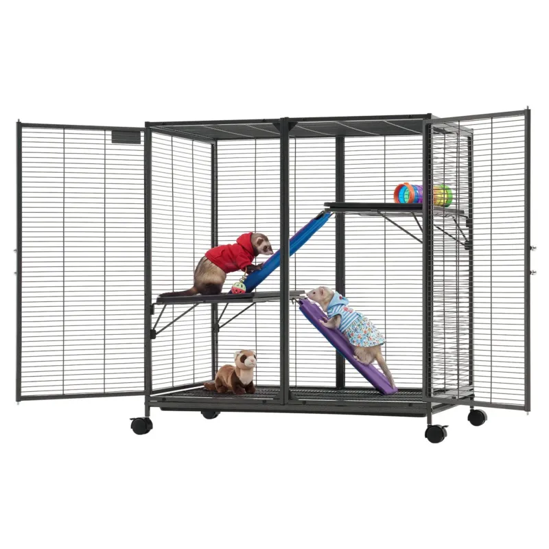 Metallist väikeloomade puur, 96 cm, 3 tasandit