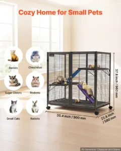Metallist väikeloomade puur, 96 cm, 3 tasandit — pilt 2