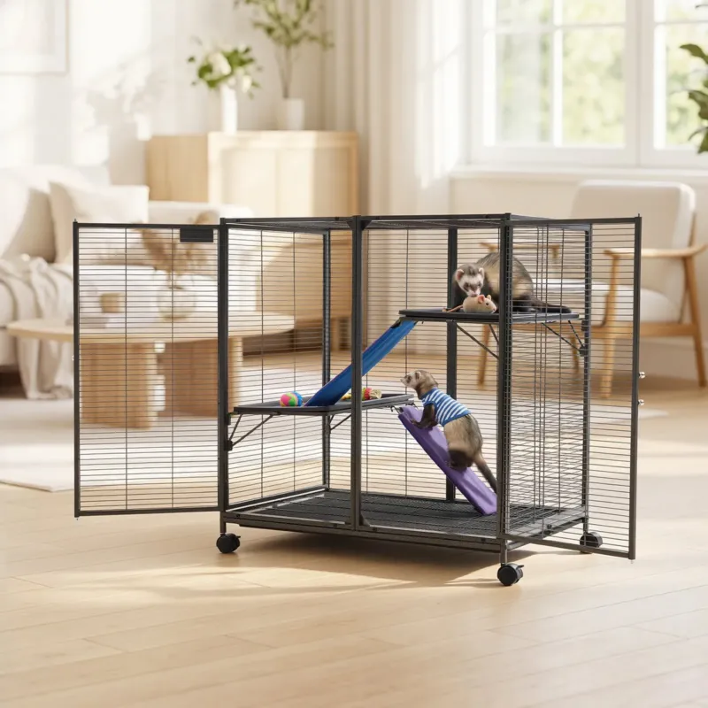 Metallist väikeloomade puur, 96 cm, 3 tasandit