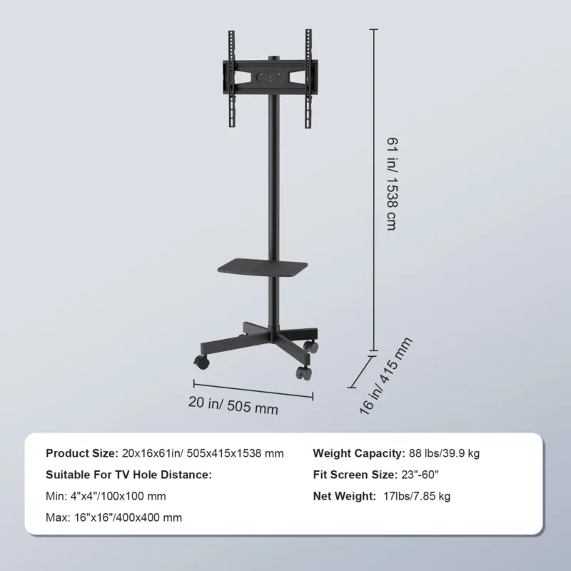 Mobiilne telerialus, 152 cm, 39,9 kg