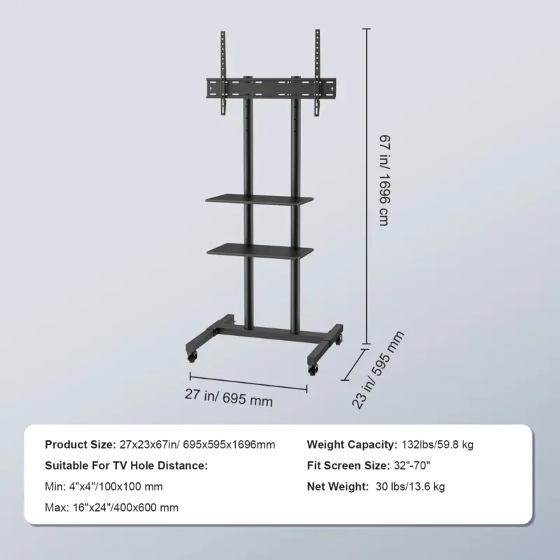 Mobiilne telerialus, 178 cm, 59,9 kg