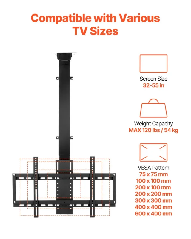 Mootoriga laekinnitus telerile, 140 cm, 54,4 kg