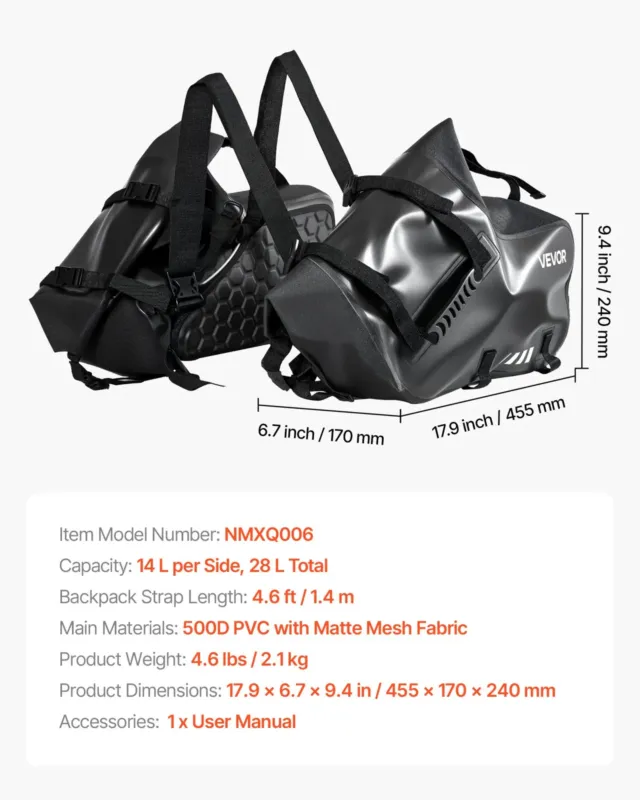 Mootorratta sadulakotid, 28 L, 2,1 kg