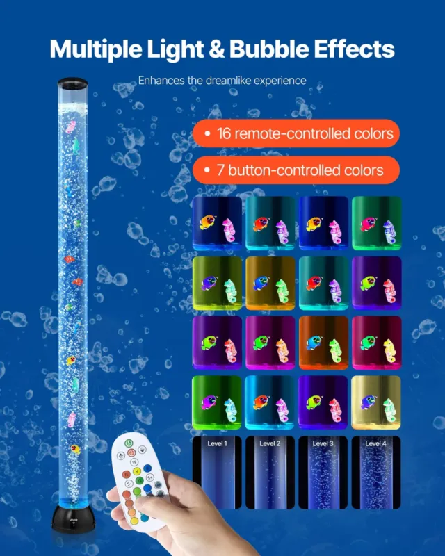 Mullitoruga lamp 16 värvi 150 cm sensoorne akvaariumilamp rahustavaks