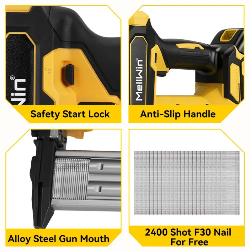 Naelapüstol, 2 akut 3.0 Ah ja laadija