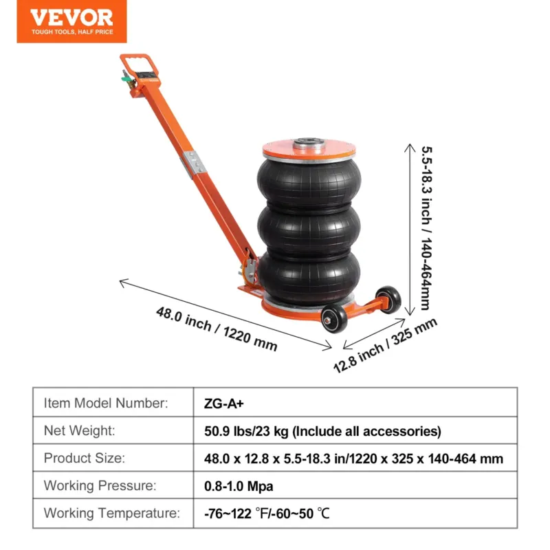 Õhktõstuk, 4990 kg, 554 mm