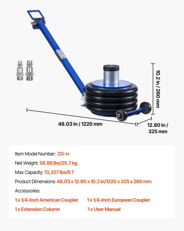 Õhutõstuk, 673 mm, 6000 kg