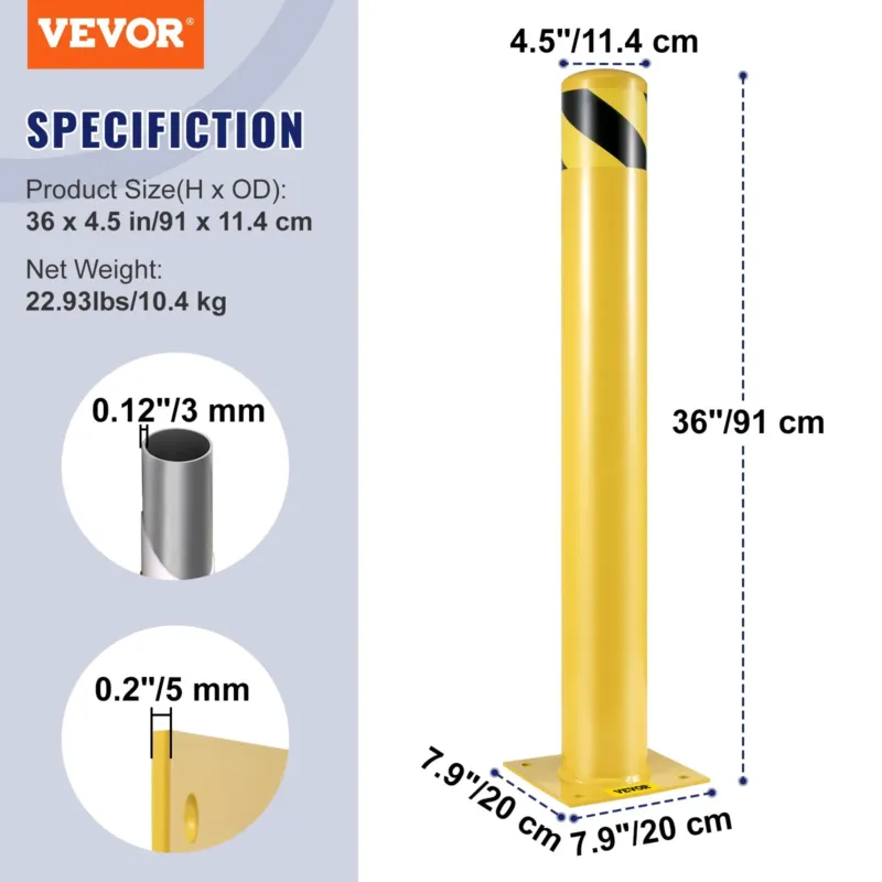 Ohutuspost, 91,4 cm, 3,05 mm