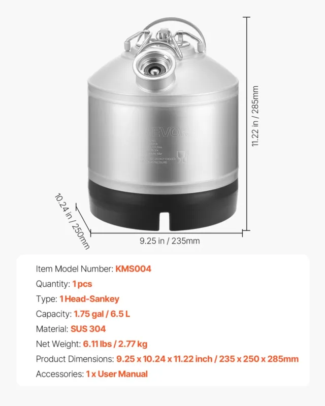 Õllevaat ball lock 6,5 L