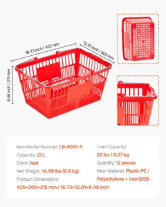 Ostukorvid, 9,07 kg, 21 L, 12 tk — pilt 7