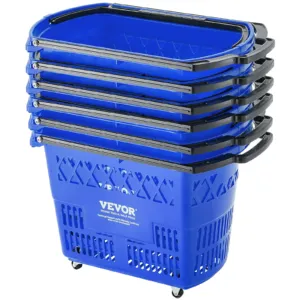 VEVOR Ostukorvid, 34 kg, 39 L, 6 tk, sinine — pilt 1