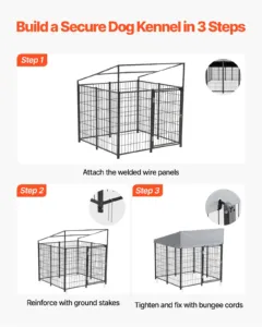 Õuekoerakuut, 1,12 x 1,15 x 1,25 m, 14,3 kg — pilt 6