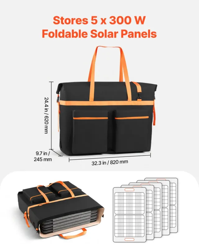 päikesepaneelide hoiukott 5 x 300W kokkupandavale päikesepaneelile