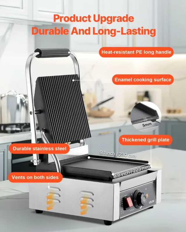 Paninigrill 1800 W, 22 x 23 cm
