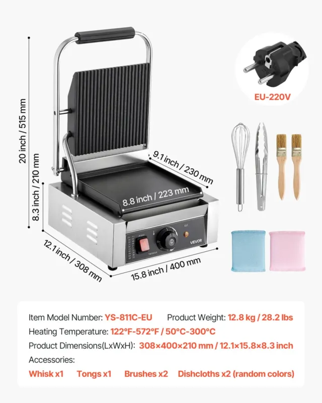 Paninigrill 1800 W, 22 x 23 cm