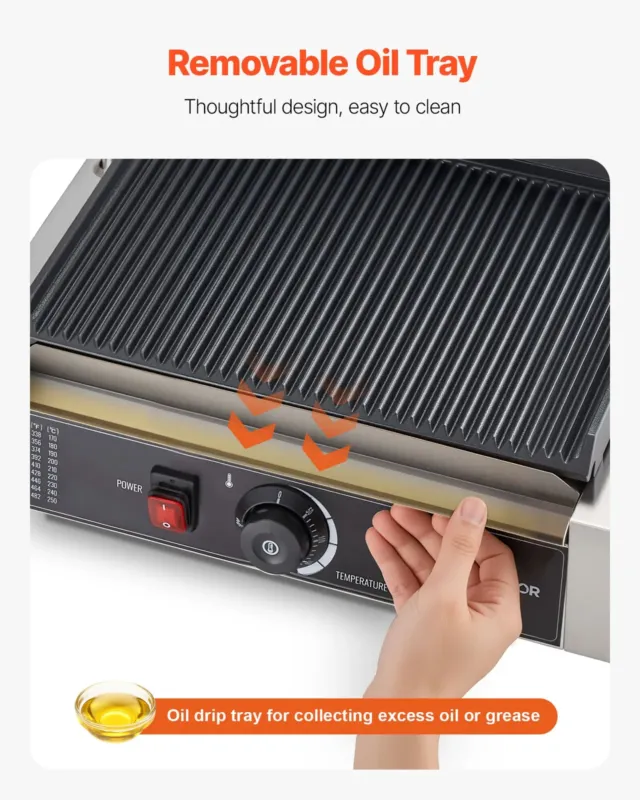 Paninigrill 2200 W, 34 x 23 cm, täissoonega