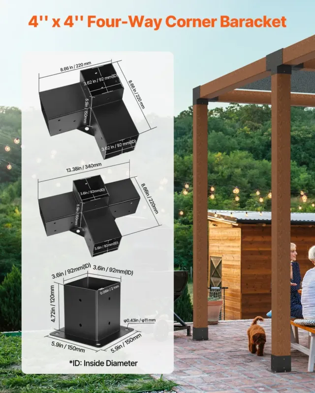 Pergola komplekt, 10,2 x 10,2 cm, 92 x 92 mm