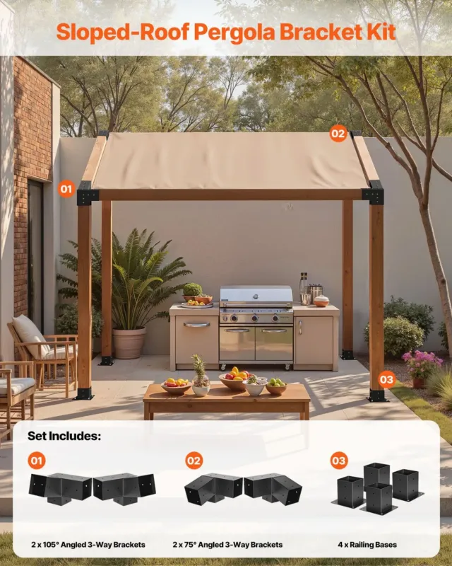 Pergola komplekt, 10,2 x 10,2 cm, 92 x 92 mm