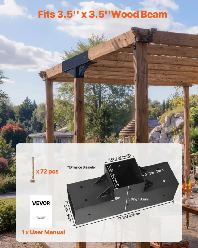 Pergola komplekt 4-pakk, 4 tk, 92 x 92 mm