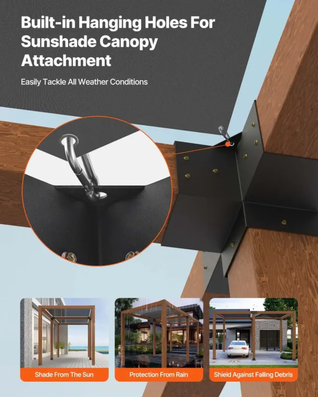 Pergola kronsteinikomplekt, 10,2 x 10,2 cm, 2 tk