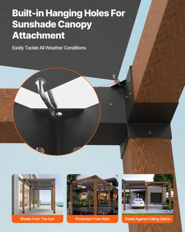 Pergola kronsteinikomplekt, 15,2 x 15,2 cm, 142 x 142 mm